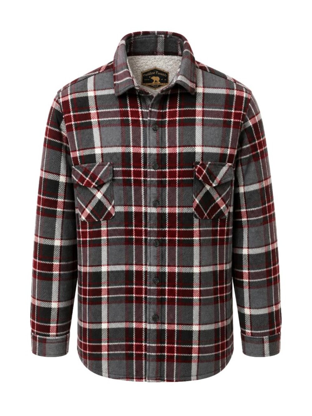 Vintage 90's Style Sherpa Plaid Grunge Flannel Shirt Jacket Gray Men’s Shacket L